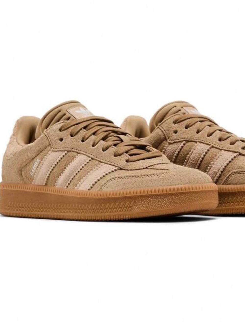 adidas Samba Suede Sneakers in Tan and Light Beige